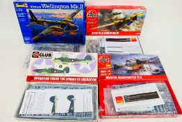 Airfix - Revell - A boxed group of four 1:72 scale plastic military aircraft model kits.