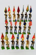 Britains - A collection of 20 x unboxed standard bearer figures from various regiments in Very Good
