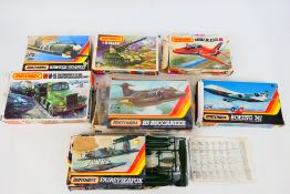 Matchbox - Six boxed 1:72 scale plastic aircraft and military vehicle model kits from Matchbox.