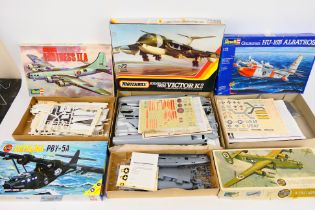 Airfix - Matchbox - Revell - Five boxed vintage 1:72 scale plastic military aircraft model kits.
