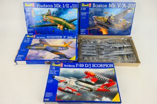 Revell - Four boxed 1:72 scale plastic military aircraft model kits from Revell,