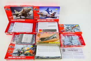 Airfix -Five boxed 1:72 scale plastic military aircraft model kits from Airfix.