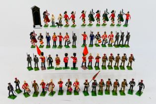 Britains - A collection of 50 plus unboxed soldier figures including some of the Regimental = Band