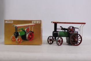 Mamod - A boxed Mamod TE-1A steam tractor. Comes with its steering shaft.