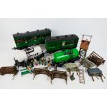 Newqida - Others - A rake of four unmarked unboxed items of G gauge rolling stock,