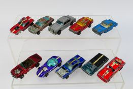 Hot Wheels - Redlines - Corgi Rockets - A group of play worn cars, Rolls Royce Silver Shadow,