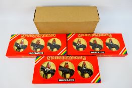 Britains - A trade box containing three boxed Britains #7233 'Her Majesty Queen Elizabeth Mounted