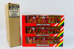 Britains Deetail - A trade box containing three boxed sets of Britains Deetail #7546 dismounted