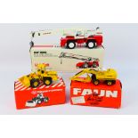 NZG - 3 x boxed construction vehicles in 1:50 scale,
