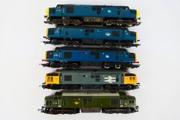 Hornby - 5 x unboxed OO gauge Class 37 locomotives, some have been modified and repainted,