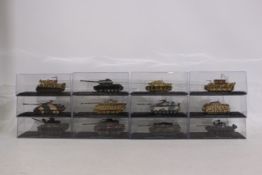 Atlas - 12 x boxed Atlas Military vehicles - Lot includes an M60A3 Germany 1985.