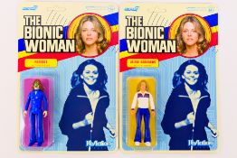 Super 7 - ReAction - Two carded 'The Bionic Woman' themed 3.75" action figures from Super 7.