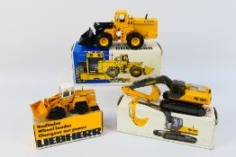 Conrad - 3 x boxed construction vehicles in 1:50 scale, a Hanomag HC260 crawler excavator # 2814,