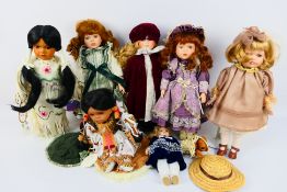 Leonardo - Albernon - A group of unboxed porcelain 'Collectors' dolls in a variety of sizes,