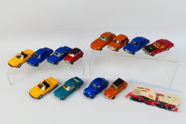 Dinky - A collection of unboxed cars including Ford Escort Mk1 # 168, Ford Capri # 165,