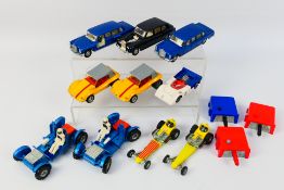 Dinky - A group of unboxed models including 2 x Fireball Dragsters with launchers # 370,