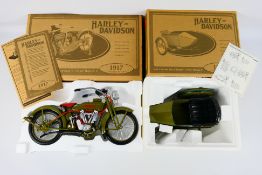 Xonex - A boxed 1:6 scale diecast 1917 3-Speed V-Twin Model F Harley Davidson with boxed diecast