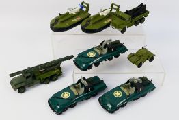Dinky - 8 x military vehicles including Armoured Command car # 602, Berliet Gazelle # 816,