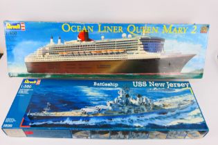 Revell - Two boxed plastic model ship kits.