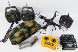 A group of radio controlled vehicles,