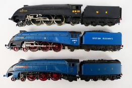 Hornby - Bachmann - Hornby Dublo - Three unboxed OO gauge Class A4 4-6-2 steam locomotives and