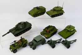 Dinky - A collection of military vehicles including Alvis Scorpion # 690, Striker anti tank # 691,