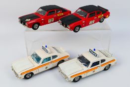 Dinky - 4 x unboxed Ford Capri models in 1:25 scale, 2 x Police cars,