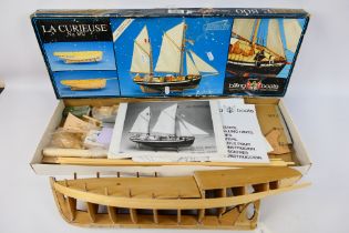 Billings Boats - A partially constructed wooden 1:25 scale Billings Boats #802 'La Curieuse' model