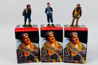 King and Country - Three boxed figures from the King and Country WWII 'Air Force' series.