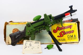 Deluxe Topper Toys UK - A boxed Johnny Seven One Man Army plastic toy gun.
