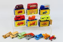 Matchbox - 13 x boxed/unboxed Matchbox die-cast model vehicles - Lot includes a #57 Land Rover Fire