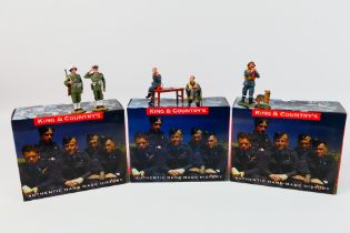 King and Country - Three boxed figures from the King and Country WWII 'Air Force' series.