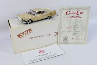 Danbury Mint - A boxed 1:24 scale die-cast 1958 Plymouth Fury by Danbury Mint - Model comes in