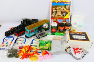 Hornby - Faller - Playmobil - Gaugemaster - A collection of railway modelling items including trees,