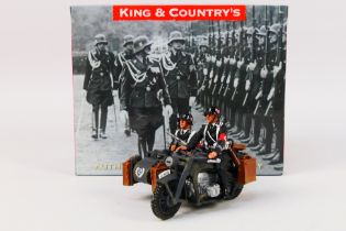 King and Country - A boxed King and Country WWII German Leibstandarte SS LAH55 Motorcycle Escort.