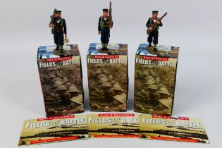 King and Country - Three boxed figures from the King and Country WWII 'Fields of Battle' series.