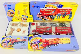 Corgi - 4 x boxed Chipperfields sets, including Foden S21 truck and trailer with elephants # 31902.