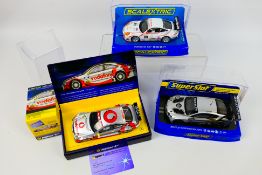 Scalextric - 3 x slot cars, a Bentley Continental GT3 100 Years # H4057A,