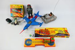 Marx - Yoneya - Yonezawa - A collection of vintage toys including an unboxed Marx Sonic Jet Plane,