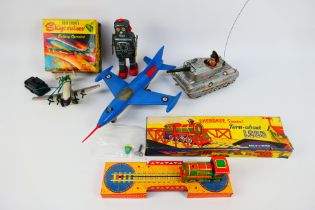 Marx - Yoneya - Yonezawa - A collection of vintage toys including an unboxed Marx Sonic Jet Plane,