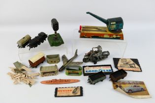 Mettoy - Astra - Biller - Hornby - A group of vintage toys including a Mettoy Military Motorcycle #