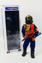 Palitoy - Action Man - a vintage blonde flock hair figure in Space Ranger Commando Squad outfit.