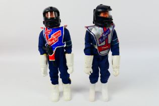 Palitoy - Action Man - 2 x vintage dark flock hair Eagle Eye figures in Space Ranger outfits.