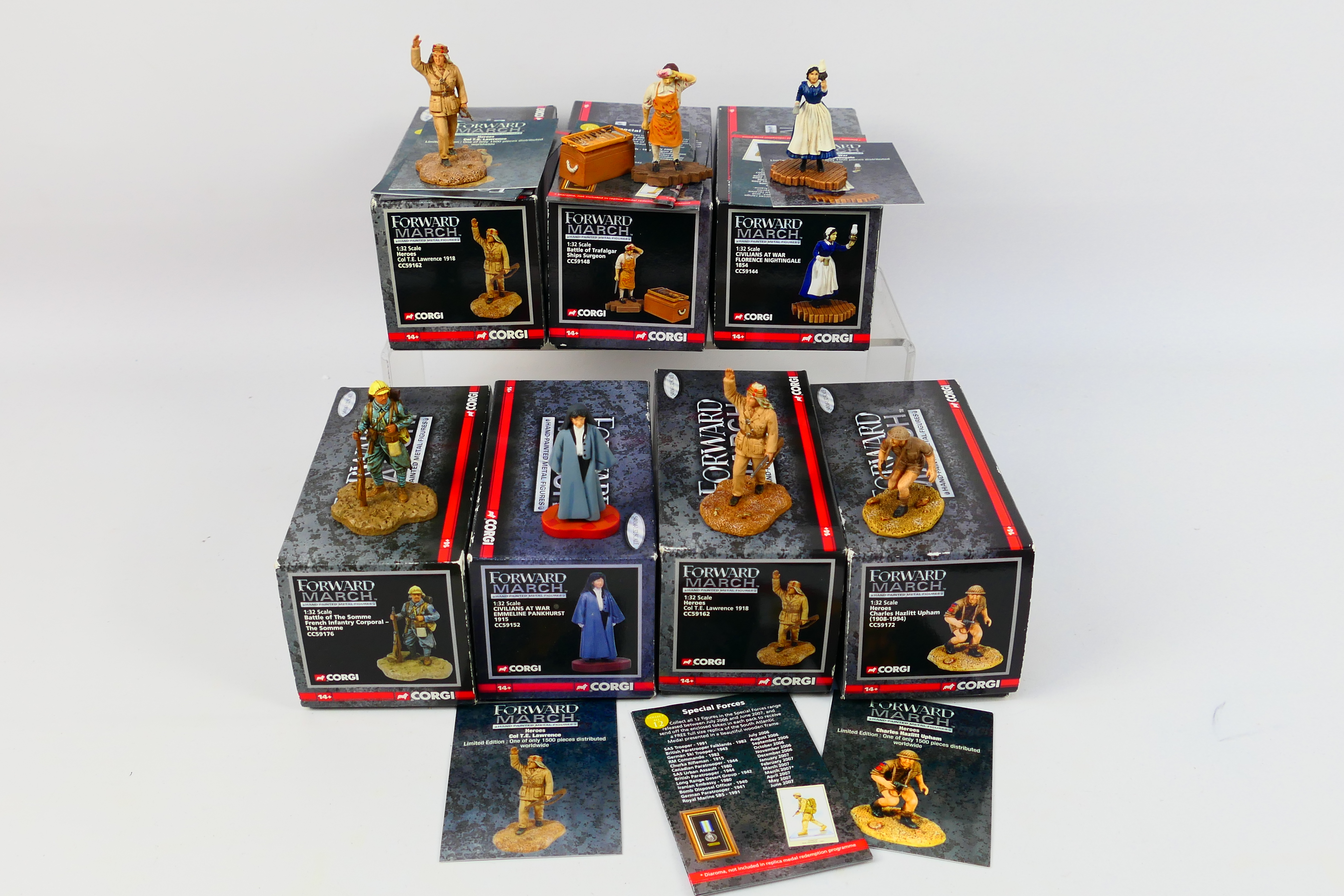 Corgi - Corgi Forward March - Seven boxed figures from various ranges from the Corgi Forward March