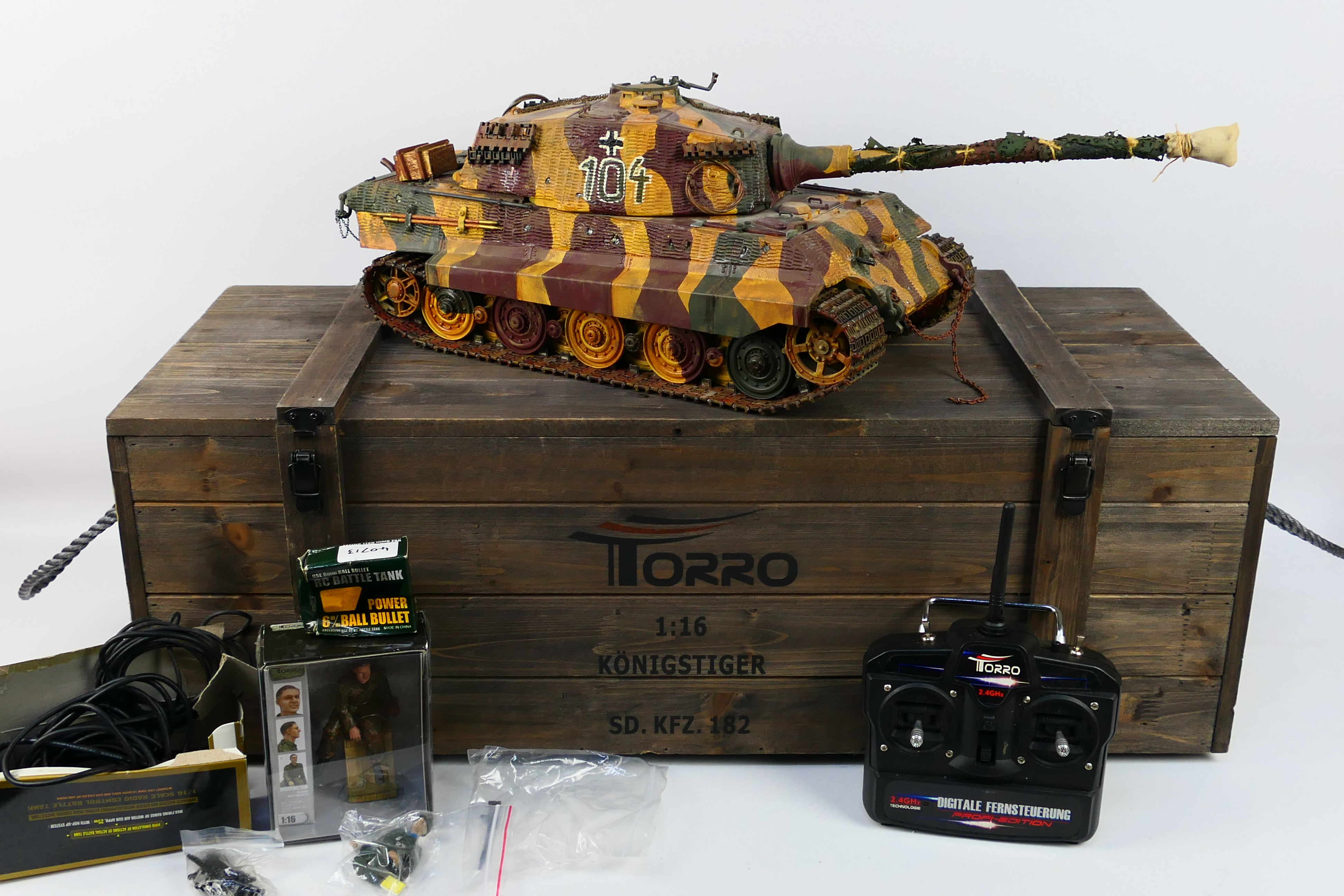 Torro - A 1:16 scale battery powered radio controlled WW2 Konigstiger (Tiger II) Sd.Kfz.182 tank .