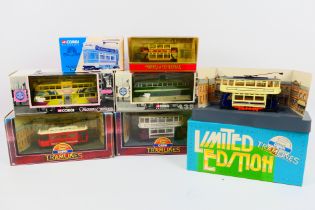 Corgi - Matchbox - A group of boxed tram models including Blackpool Balloon tram in Walls Ice Cream