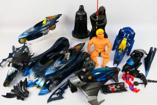 Batman - Star Wars - A collection unboxed Batman vehicles (some with figures).
