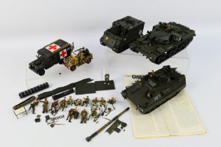 Tamiya - A collection of built Tamiya military vehicle kits in 1/35 scale including a Chieftain Mk5,