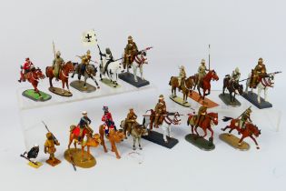 DeAgostini - Others - A group of painted white metal model mounted figures from various eras.