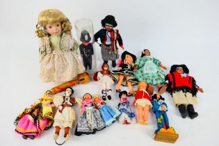 Unknown Maker - 15 x vintage dolls, some in national costume, a Policeman,